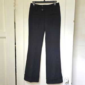 Black pinstripe slacks (3)